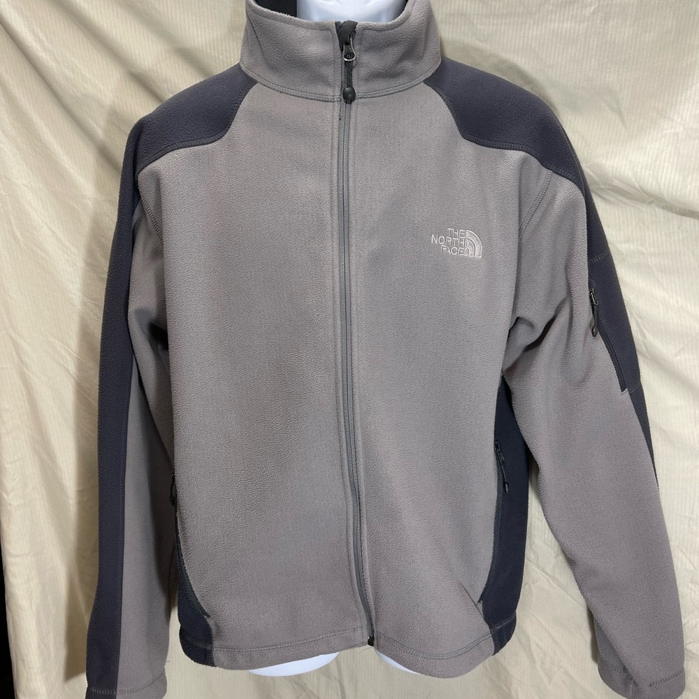 The North Face Gray and Black Performance Jacket Full-Zip Fleece